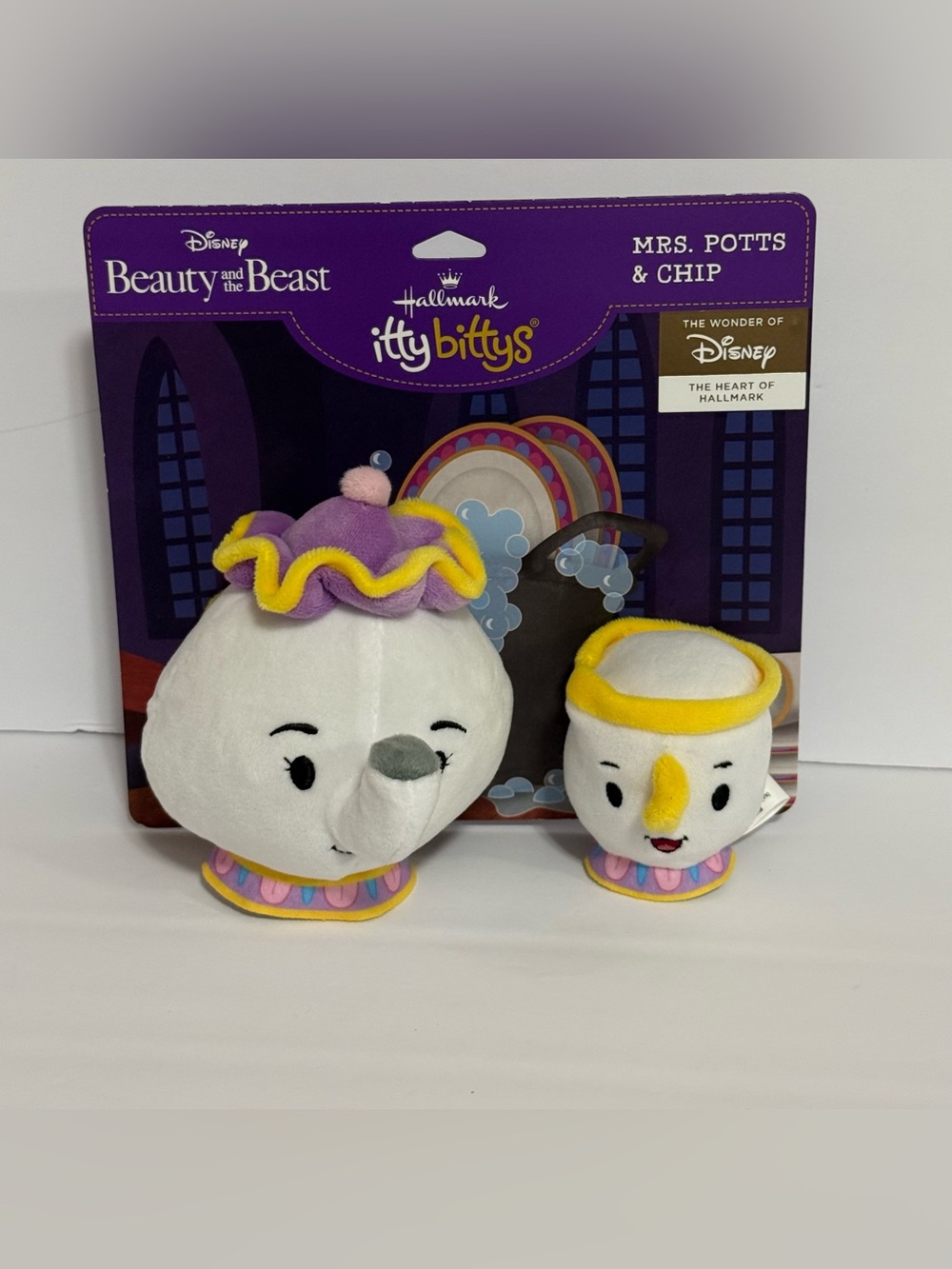 Disney Hallmark Mrs. Potts & Chip Plush Itty Bitty Set Beauty and the Beast New